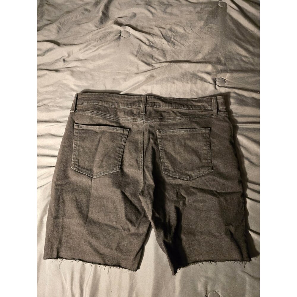 NWT New No Bo Mens Black Denim Jean Shorts Waist Size 40 Stretch Distressed